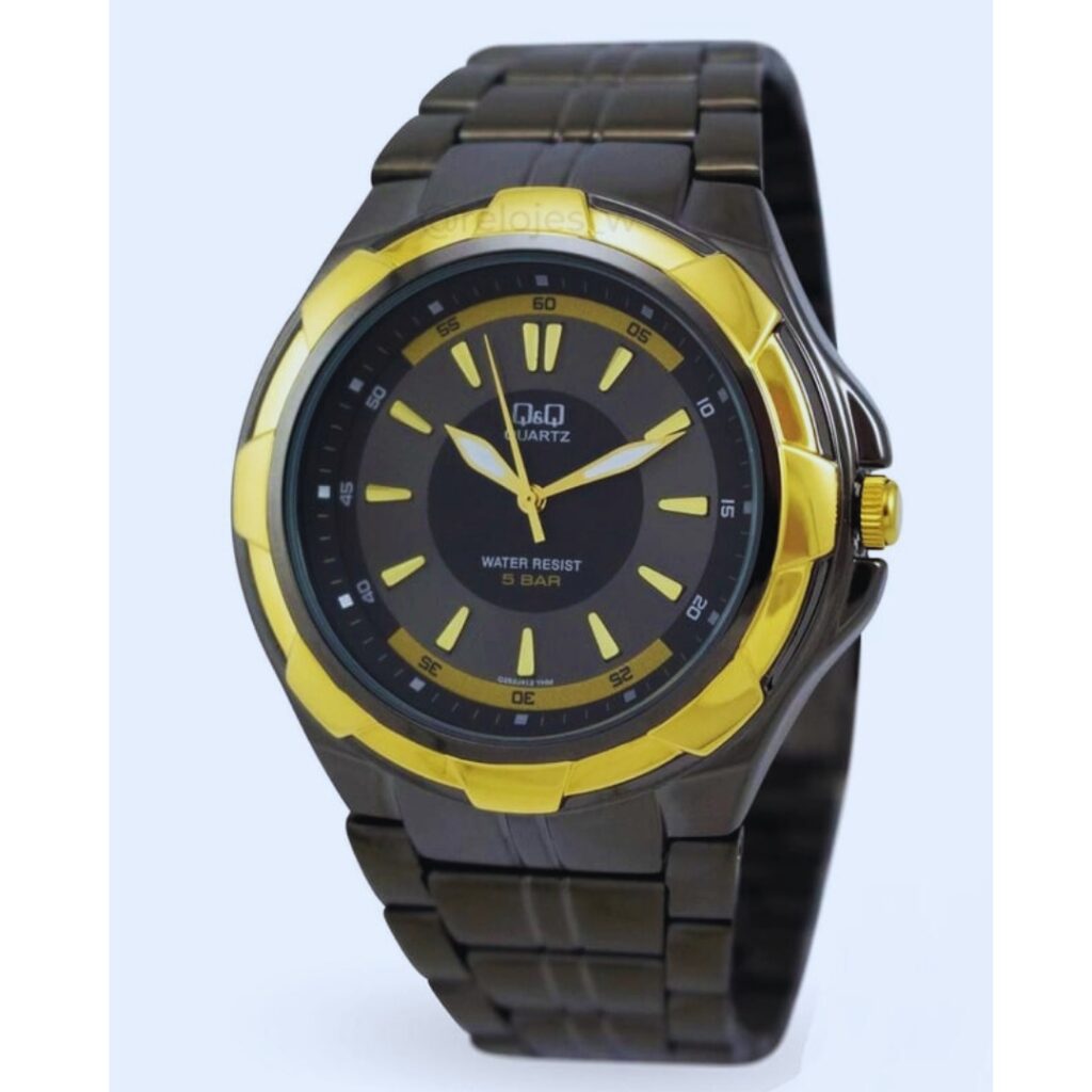 Reloj Q&Q Hombre Negro Dorado Q252J412Y