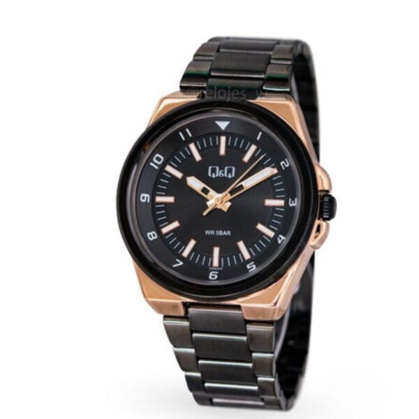 RELOJ HOMBRE Q&Q Negro Oro Rosa QZ68J412Y